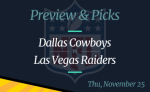 Raiders vs Cowboys NFL Week 12 Odds, Time, and Prediction