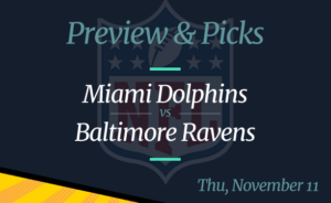 Ravens vs Dolphins NFL Week 10 Odds, Time and Prediction