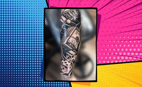 Ryan El Dugi Lewis : Tattoos : Gambling : Native Warchief Sleeve