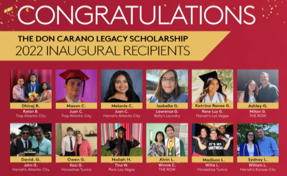 Caesars Awards 22 Students “Don Carano” Scholarships to Study