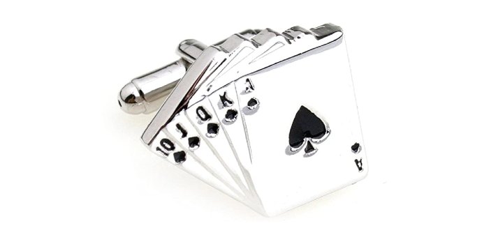 Gambling card cufflinks