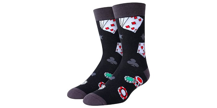 Socks with gambling print